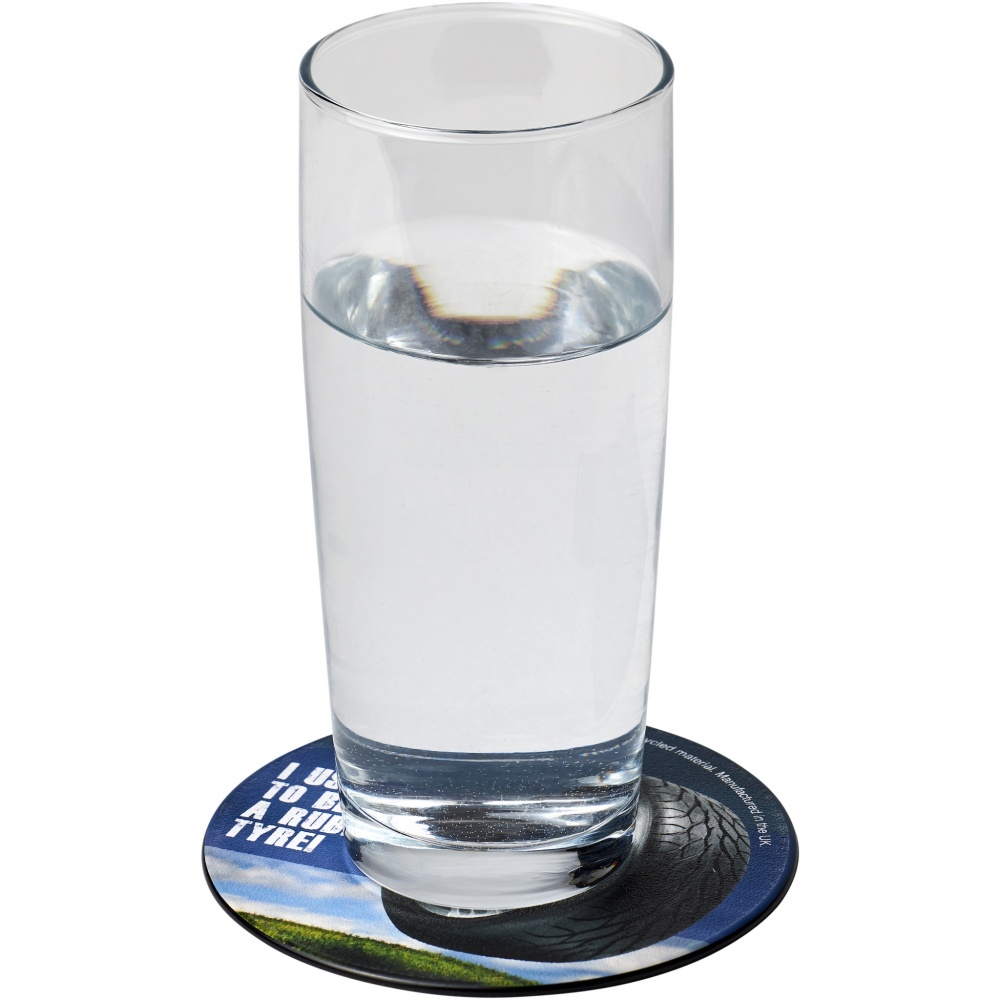 Logo trade promotional giveaways picture of: Brite-Mat® round coaster with tyre material