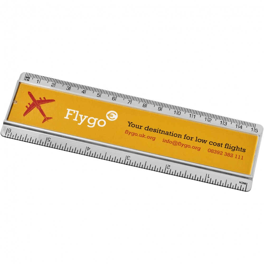 Logo trade promotional merchandise picture of: Ellison 15 cm plastic insert ruler