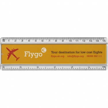 Logo trade advertising products picture of: Ellison 15 cm plastic insert ruler