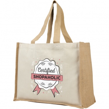 Logotrade promotional gift picture of: Varai 320 g/m² canvas and jute shopping tote bag 23L