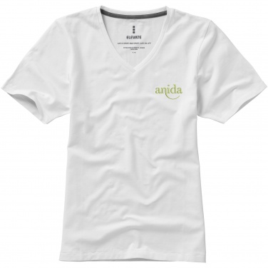 Logo trade promotional gifts image of: Kawartha short sleeve women's organic V-neck t-shirt
