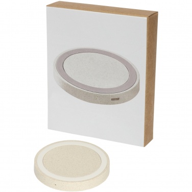 Logo trade promotional merchandise picture of: Naka 5W wheat straw wireless charging pad