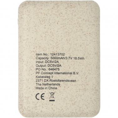 Logotrade promotional product image of: Asama 5000 mAh wheat straw power bank