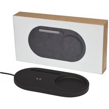 Logo trade business gifts image of: Klip 5W wireless charging desk organizer