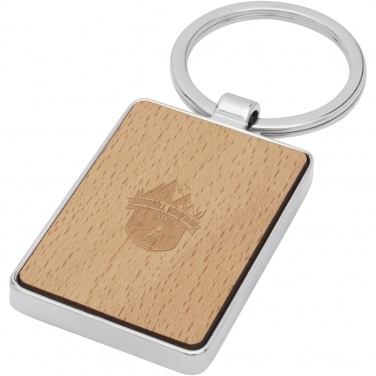 Logotrade corporate gift image of: Mauro beech wood rectangular keychain