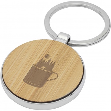 Logo trade advertising products picture of: Nino bamboo round keychain