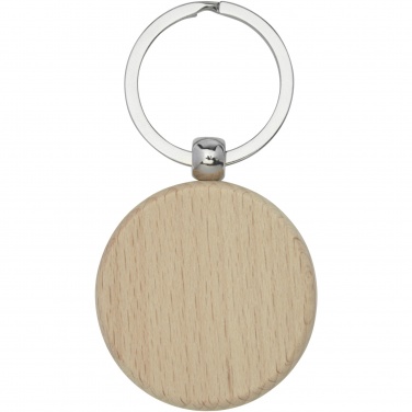 Logo trade advertising products picture of: Giovanni beech wood round keychain
