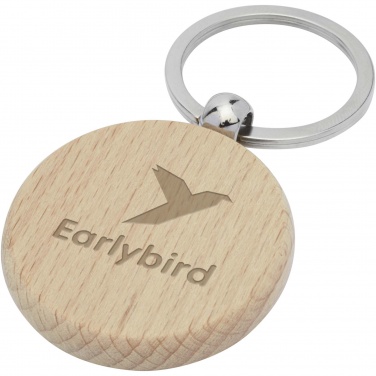 Logotrade business gifts photo of: Giovanni beech wood round keychain
