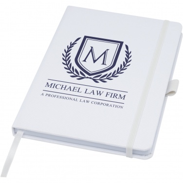 Logo trade promotional item photo of: Honua A5 recycled paper notebook with recycled PET cover