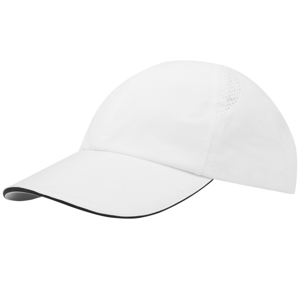 Logo trade corporate gifts image of: Morion 6 panel GRS recycled cool fit sandwich cap