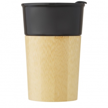 Logo trade promotional items image of: Pereira 320 ml porcelain mug with bamboo outer wall