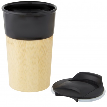 Logo trade advertising products picture of: Pereira 320 ml porcelain mug with bamboo outer wall