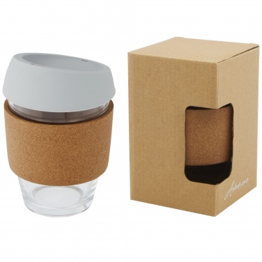 Logo trade corporate gifts image of: Lidan 360 ml borosilicate glass tumbler with silicone lid