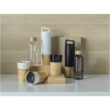 Logo trade promotional products image of: Torne 540 ml  stainless steel bottle with bamboo outer wall