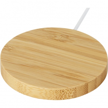 Logotrade business gift image of: Atra 10W bamboo magnetic wireless charging pad