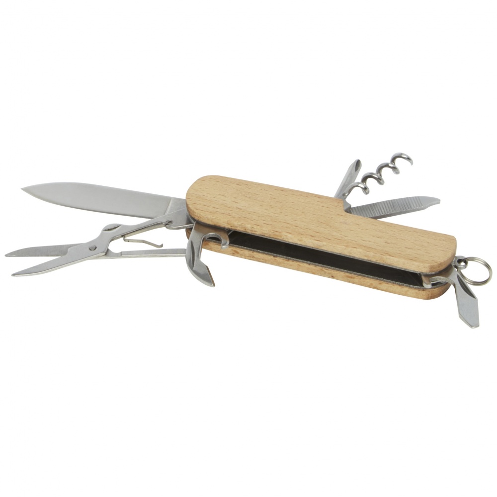 Logo trade advertising products picture of: Richard 7-function wooden pocket knife