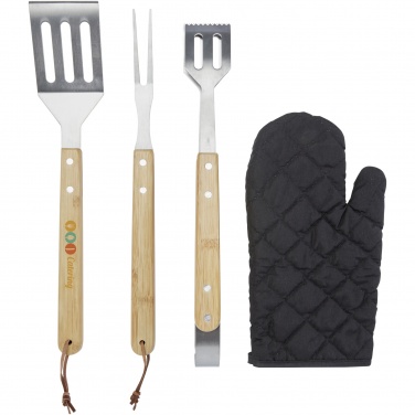 Logo trade promotional items picture of: Gril 3-piece BBQ tools set and glove 