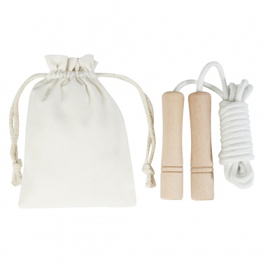 Logo trade promotional merchandise picture of: Denise wooden skipping rope in cotton pouch