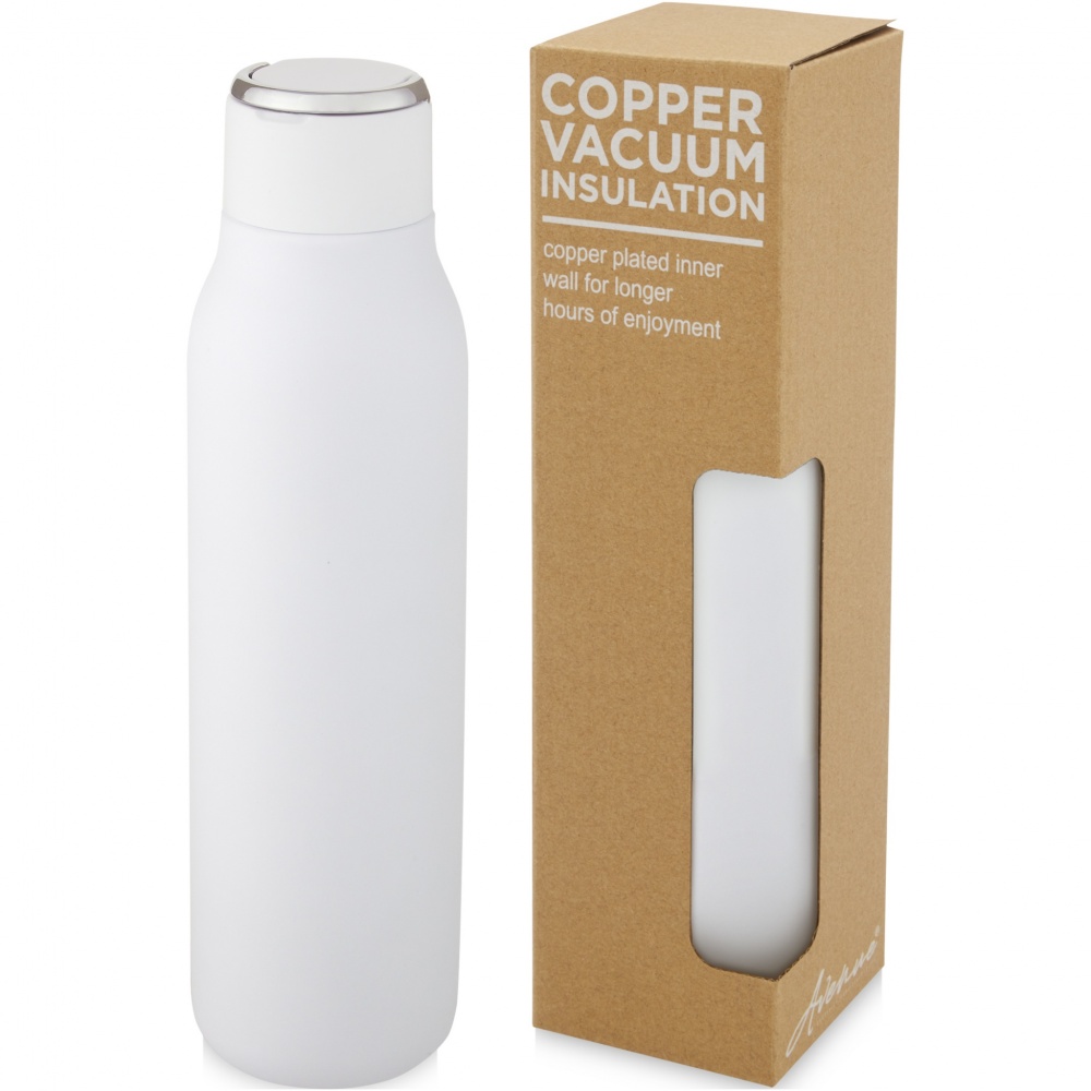 Logotrade business gift image of: Marka 600 ml copper vacuum insulated bottle with metal loop