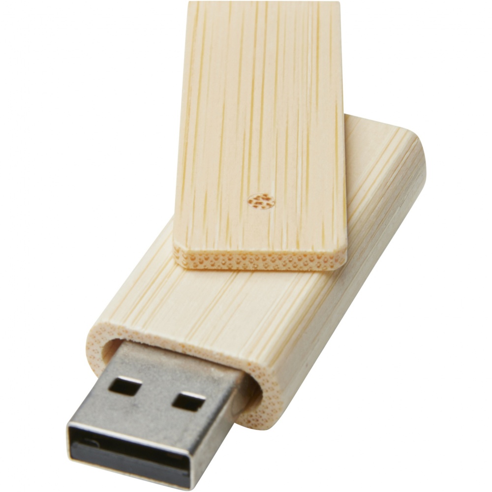 Logo trade business gifts image of: Rotate 4GB bamboo USB flash drive