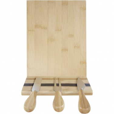 Logo trade promotional items image of: Mancheg bamboo magnetic cheese board and tools