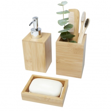 Logo trade promotional gifts picture of: Hedon 3-piece bamboo bathroom set