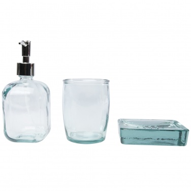 Logotrade promotional product image of: Jabony 3-piece recycled glass bathroom set