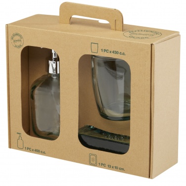 Logo trade promotional gift photo of: Jabony 3-piece recycled glass bathroom set