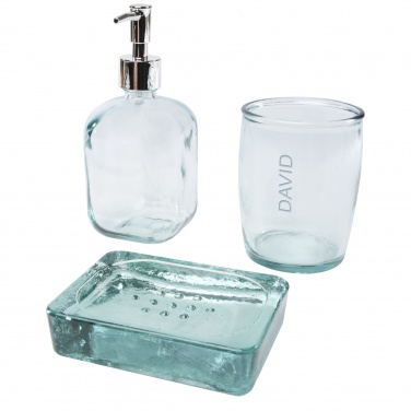 Logo trade business gift photo of: Jabony 3-piece recycled glass bathroom set