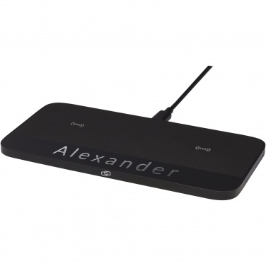 Logo trade corporate gifts picture of: Hybrid 15W premium dual wireless charging pad