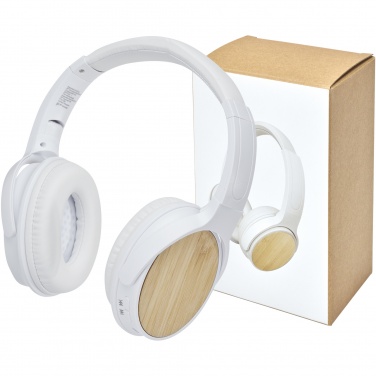 Logo trade business gifts image of: Athos bamboo Bluetooth® headphones with microphone
