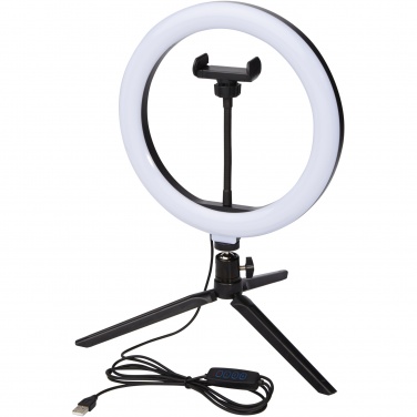 Logotrade promotional item image of: Studio ring light for selfies and vlogging with phone holder and tripod