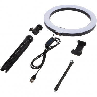 Logo trade business gifts image of: Studio ring light for selfies and vlogging with phone holder and tripod