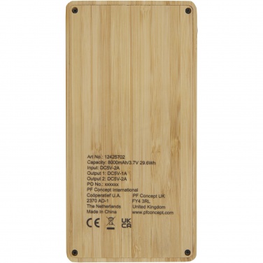 Logotrade corporate gifts photo of: Alata 8000 mAh bamboo solar power bank