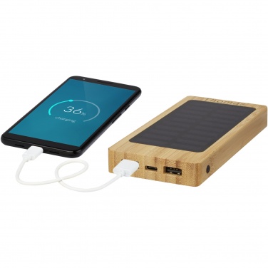 Logotrade promotional gift image of: Alata 8000 mAh bamboo solar power bank