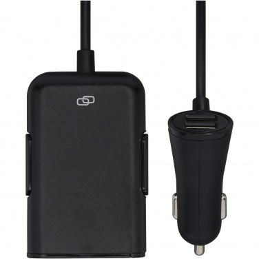 Logo trade promotional products image of: Pilot dual car charger with QC 3.0 dual back seat extended charger