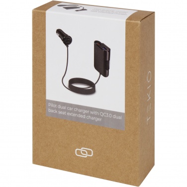 Logotrade business gift image of: Pilot dual car charger with QC 3.0 dual back seat extended charger