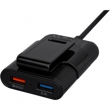 Logo trade corporate gifts picture of: Pilot dual car charger with QC 3.0 dual back seat extended charger