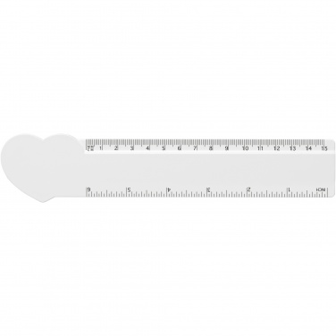 Logotrade promotional gift picture of: Tait 15 cm heart-shaped recycled plastic ruler