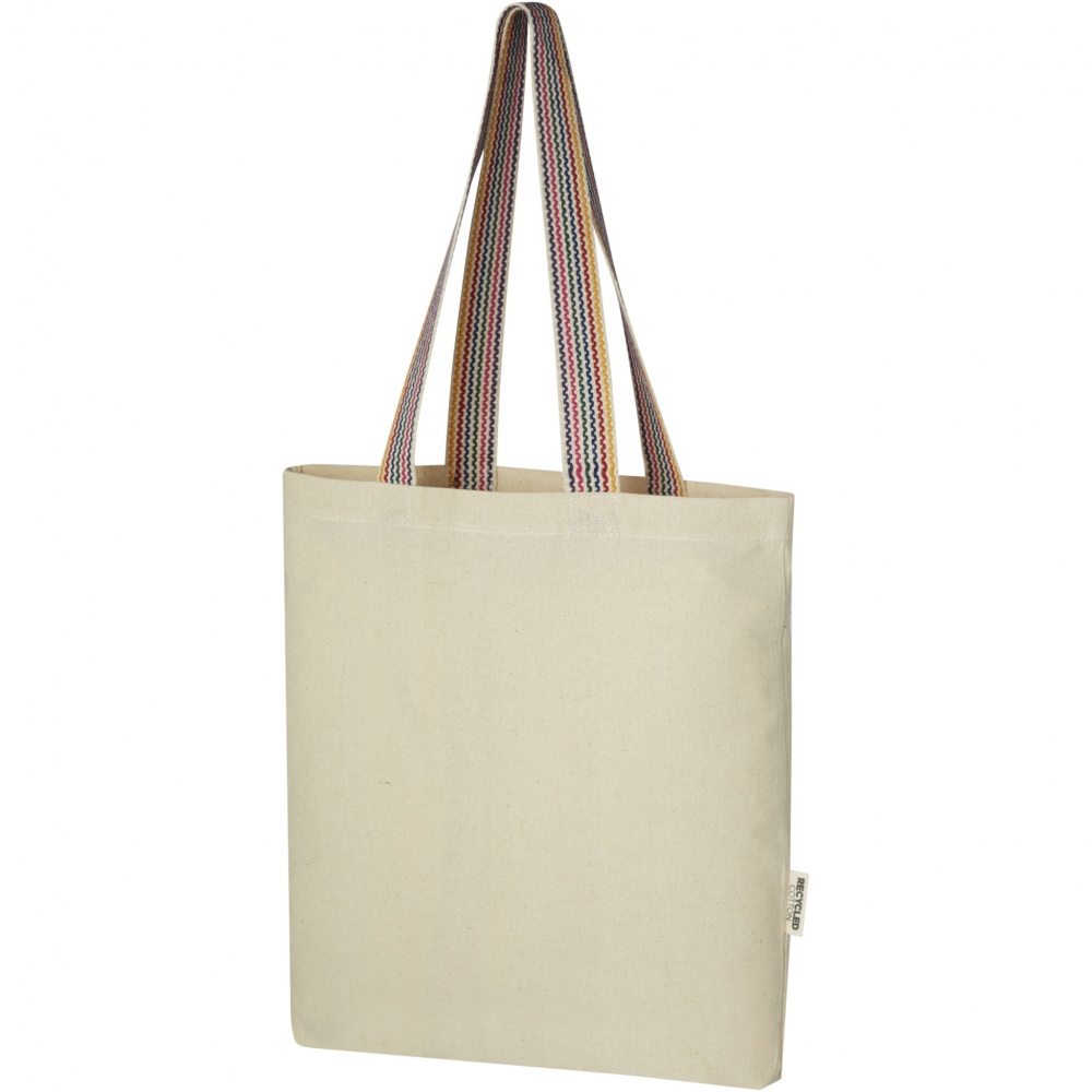 Logo trade advertising products picture of: Rainbow 180 g/m² recycled cotton tote bag 5L