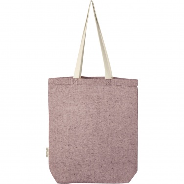 Logo trade promotional merchandise image of: Pheebs 150 g/m² recycled cotton tote bag with front pocket 9L