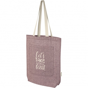 Logo trade corporate gifts image of: Pheebs 150 g/m² recycled cotton tote bag with front pocket 9L