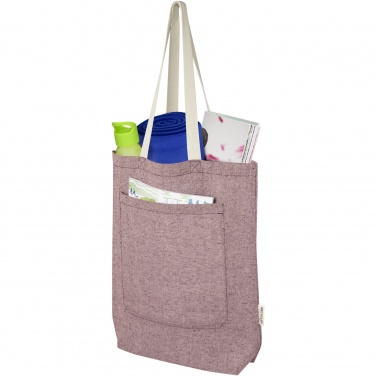 Logo trade business gifts image of: Pheebs 150 g/m² recycled cotton tote bag with front pocket 9L