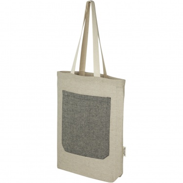 Logotrade promotional giveaways photo of: Pheebs 150 g/m² recycled cotton tote bag with front pocket 9L