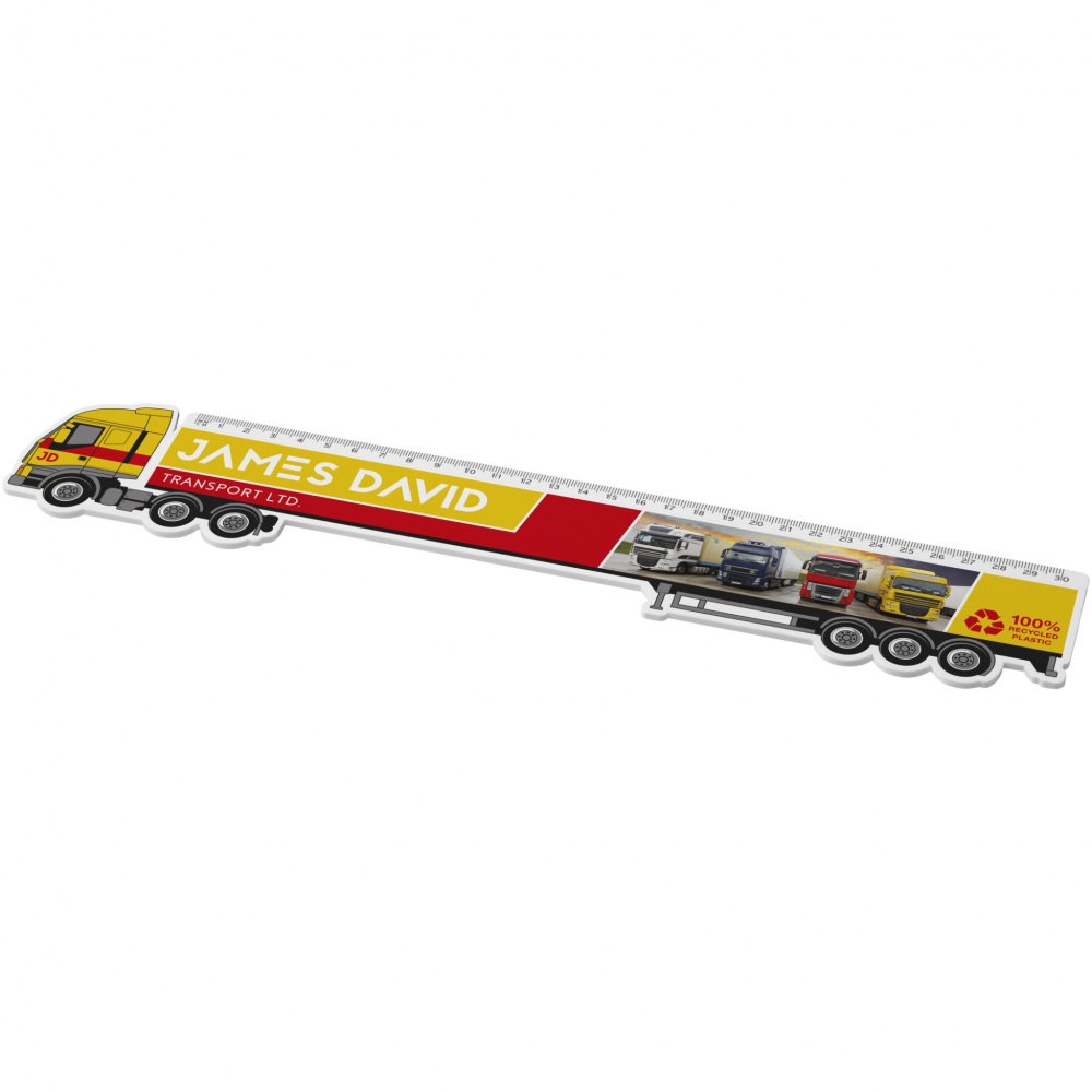 Logotrade promotional giveaways photo of: Tait 30cm lorry-shaped recycled plastic ruler