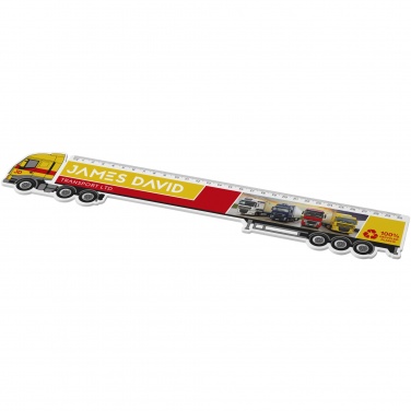 Logo trade corporate gift photo of: Tait 30cm lorry-shaped recycled plastic ruler