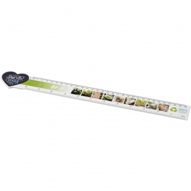 Logo trade promotional merchandise image of: Tait 30cm heart-shaped recycled plastic ruler