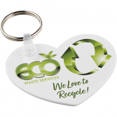 Logo trade promotional items image of: Tait heart-shaped recycled keychain