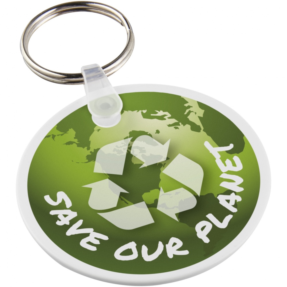Logo trade promotional merchandise image of: Tait circle-shaped recycled keychain