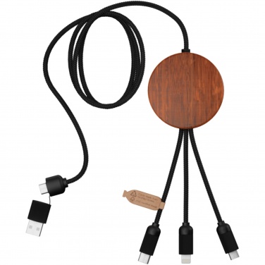 Logo trade promotional giveaway photo of: SCX.design C40 5-in-1 rPET light-up logo charging cable and 10W charging pad
